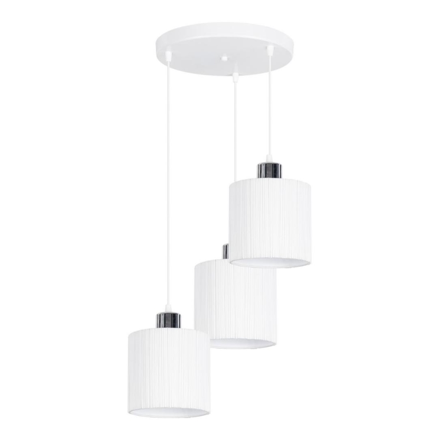 Kronleuchter an Schnur BIZO 3xE27/60W/230V weiß/grau