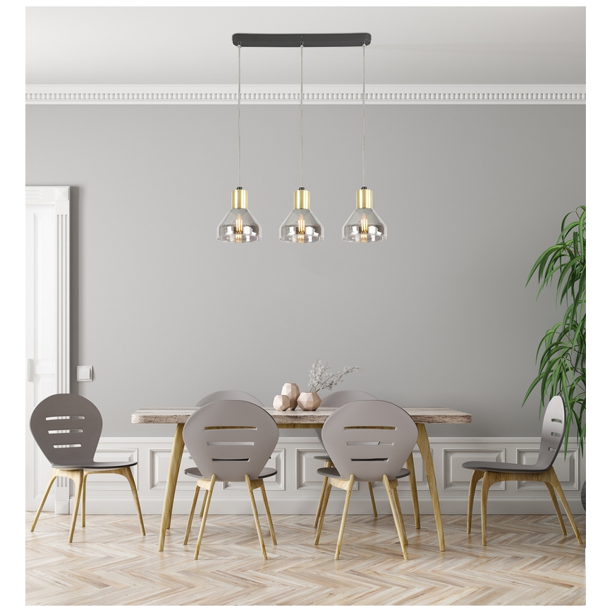 Kronleuchter an Schnur GREGORY 3xE14/40W/230V