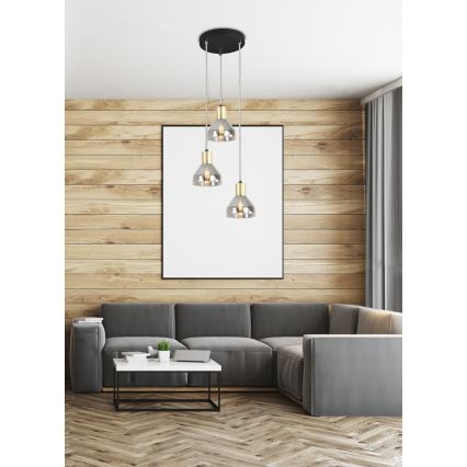 Kronleuchter an Schnur GREGORY 3xE14/40W/230V