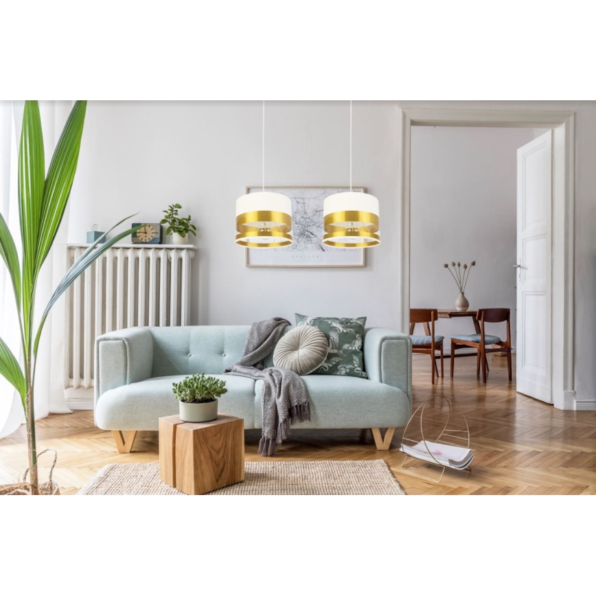 Kronleuchter an Schnur MILO 2xE27/60W/230V golden