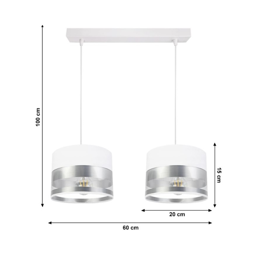 Kronleuchter an Schnur MILO 2xE27/60W/230V silber