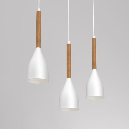 Kronleuchter an Schnur MUZA NEW 3xE27/60W/230V weiß