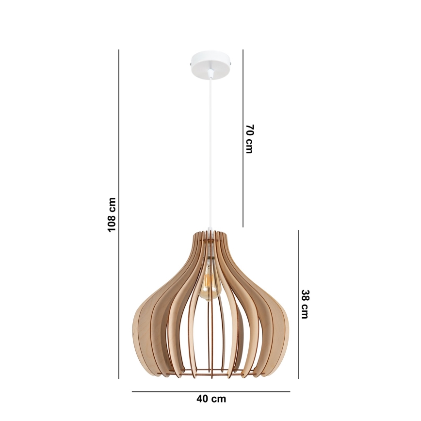 Kronleuchter an Schnur WILL 1xE27/60W/230V weiß