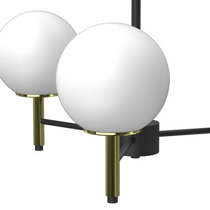 Kronleuchter an Stange AWINION 3xE27/15W/230V weiß/golden/schwarz