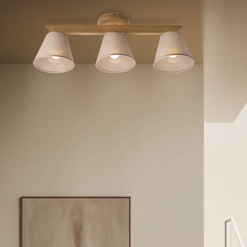Kronleuchter ANTONIO 3xE14/40W/230V Eiche