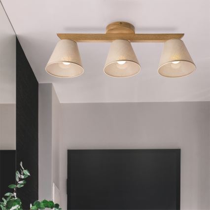 Kronleuchter ANTONIO 3xE14/40W/230V Eiche