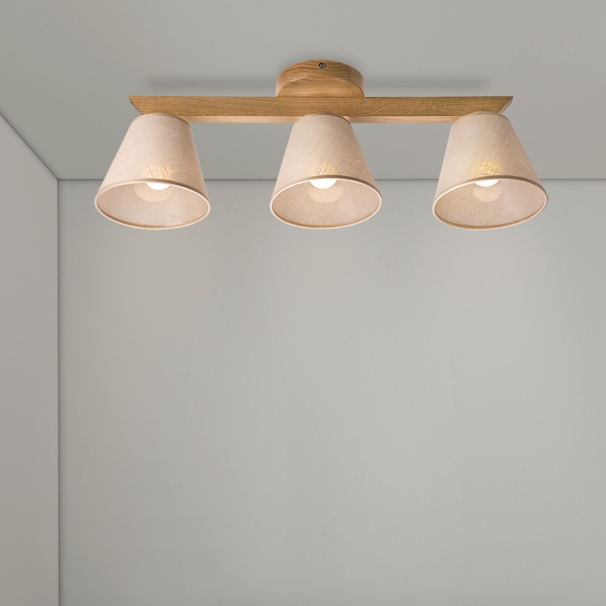 Kronleuchter ANTONIO 3xE14/40W/230V Eiche