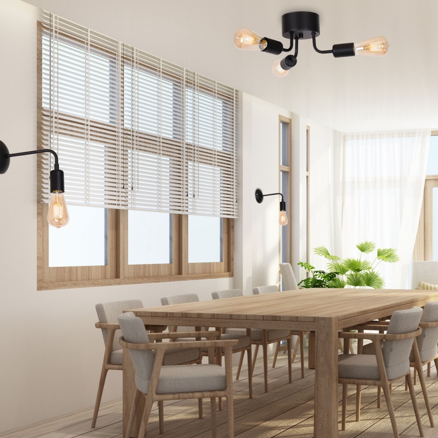 Kronleuchter BRENDA 3xE27/60W/230V schwarz