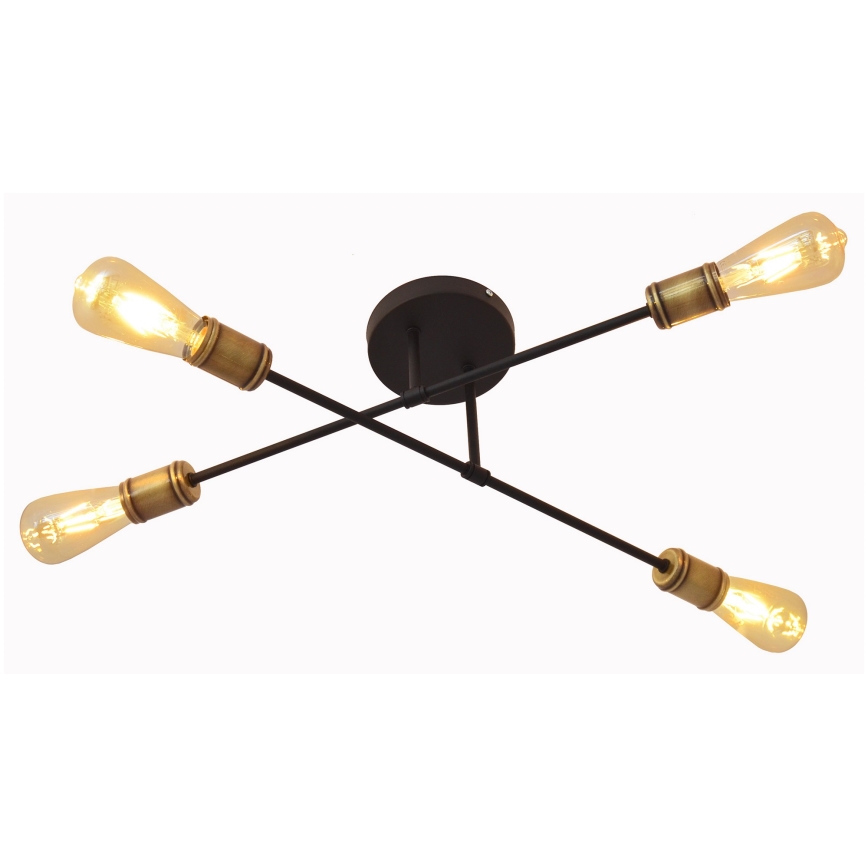 Kronleuchter CAMBRIDGE 4xE27/20W/230V schwarz/gold