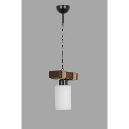 Kronleuchter JASMIN mit Kettenaufhängung, 1xE27/40W/230V, braun/weiß