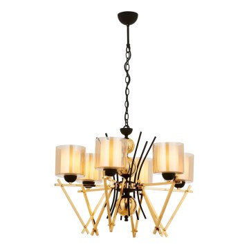 Kronleuchter mit Kette VARANA 6xE27/40W/230V schwarz/gold