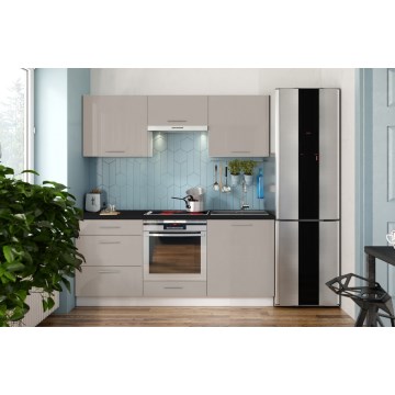 Küche CELESTE 180 cm glänzendes taupe