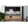Küche MARINA 240 cm Eiche beige/hochglänzend schwarz
