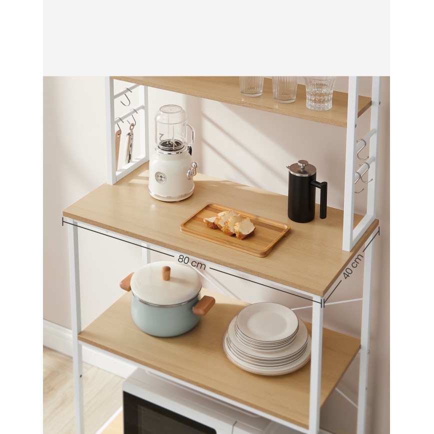 Küchenregal MARGE braun/weiß