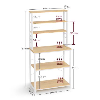 Küchenregal MARGE braun/weiß