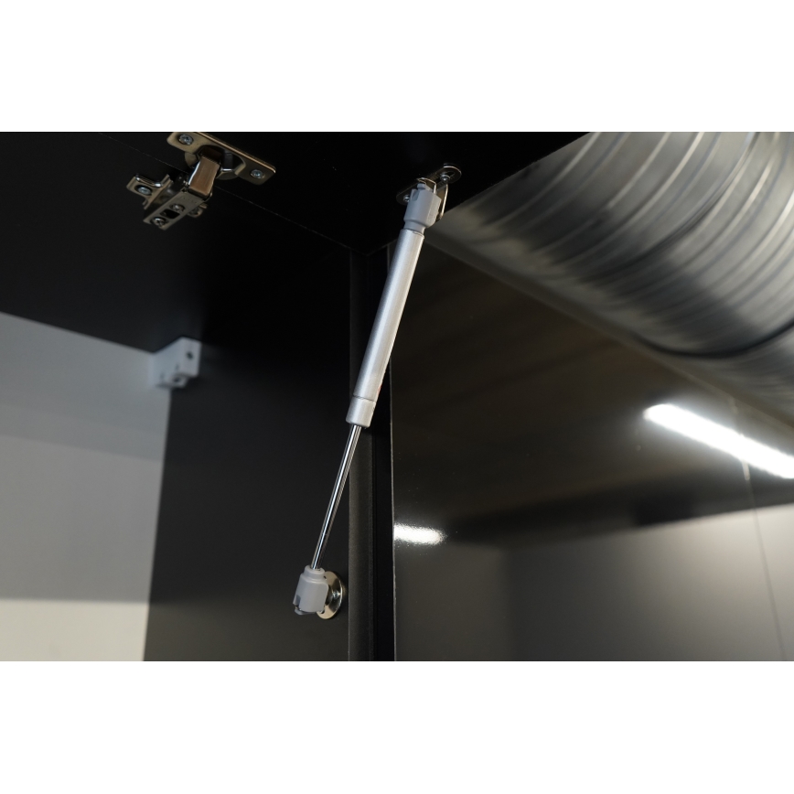 Küchenzeile MARINA 240 cm Craft-Eiche/Hochglanz-Schwarz