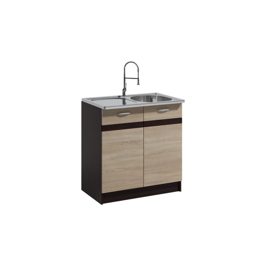 Küchenzeile VALERIA 180 cm, braun/Sonoma-Eiche