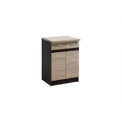 Küchenzeile VALERIA 240 cm braun/Sonoma-Eiche