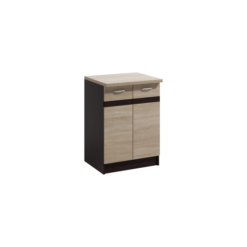 Küchenzeile VALERIA 240 cm braun/Sonoma-Eiche