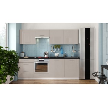Kuchyňská linka CELESTE 240 cm lesklá taupe