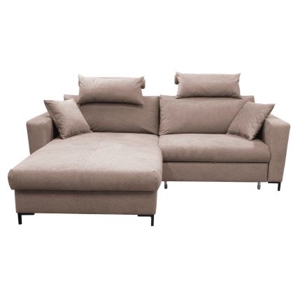 L-förmiges Ecksofa HORTA mit Schlaffunktion und Stauraum, links, rosa