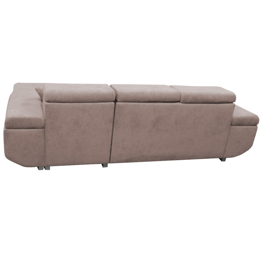 L-förmiges Klapp-Ecksofa mit Stauraum CASTELO links rosa