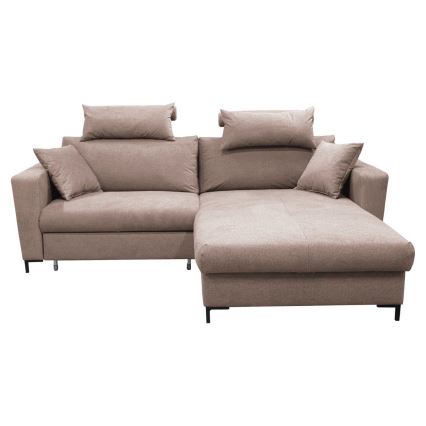 L-förmiges Klapp-Ecksofa mit Stauraum HORTA rechts rosa