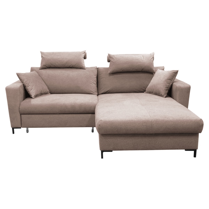 L-förmiges Klapp-Ecksofa mit Stauraum HORTA rechts rosa