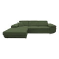 L-förmiges, klappbares Eck-Polstersofa CASTELO links grün