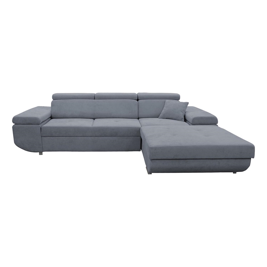 L-förmiges, klappbares Eck-Polstersofa CASTELO rechts dunkelgrau