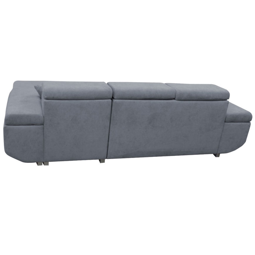 L-förmiges, klappbares Eck-Polstersofa CASTELO rechts dunkelgrau