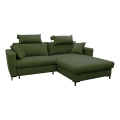 L-förmiges, klappbares Eck-Polstersofa HORTA rechts grün