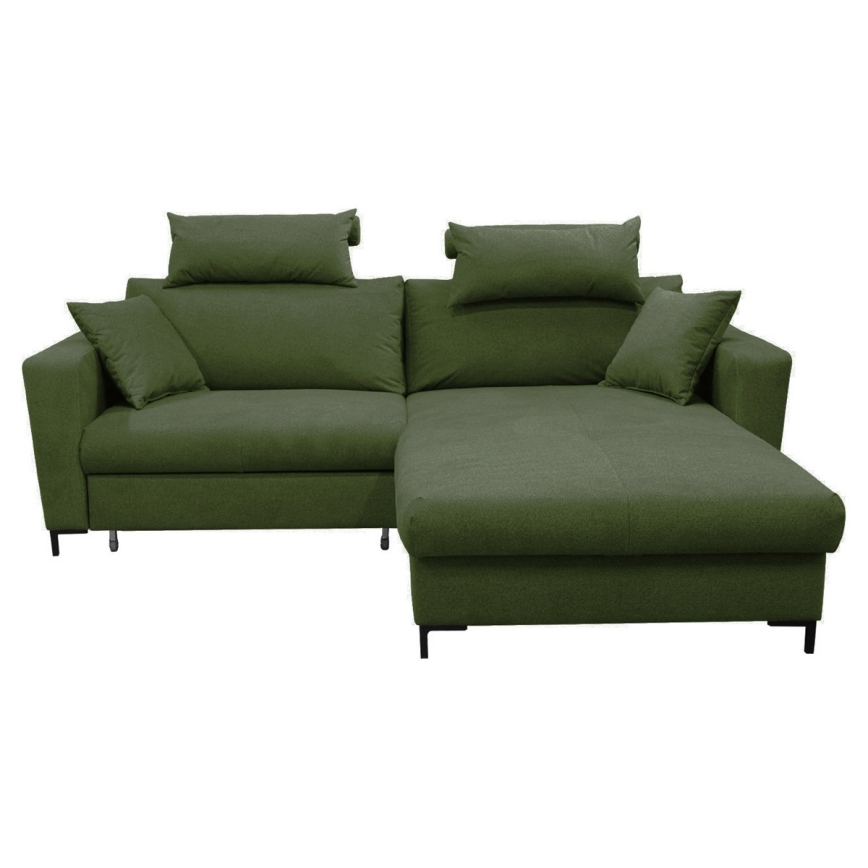 L-förmiges, klappbares Eck-Polstersofa HORTA rechts grün
