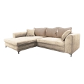 L-förmiges, klappbares Eck-Polstersofa LAGOA links beige/braun