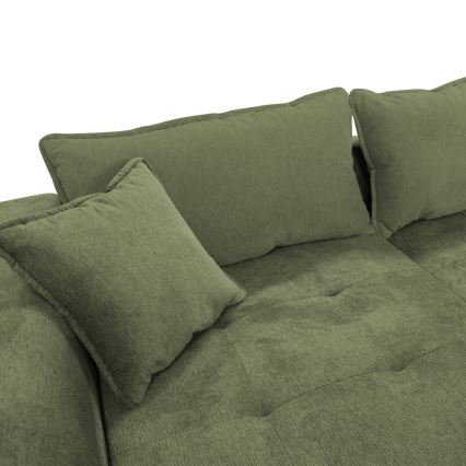 L-förmiges, klappbares Eck-Polstersofa LAGOA links grün