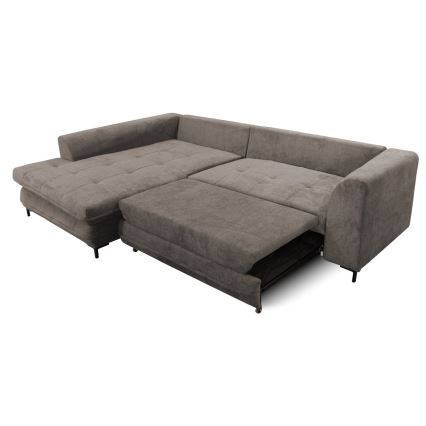 L-förmiges, klappbares Eck-Polstersofa LAGOA links taupe/grau