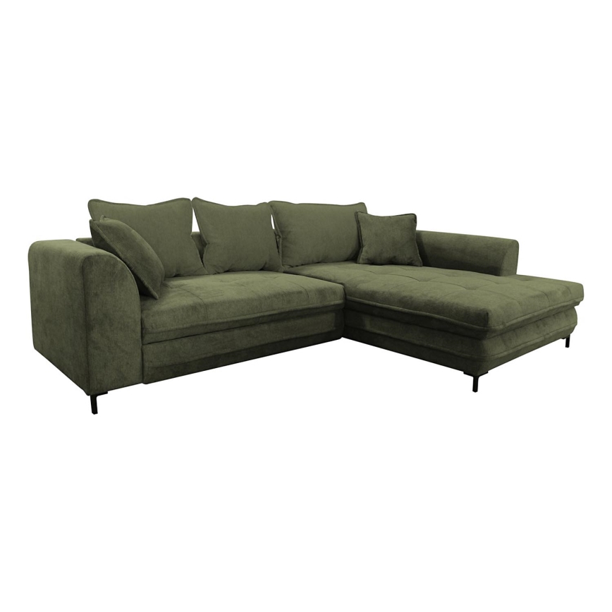 L-förmiges, klappbares Eck-Polstersofa LAGOA rechts grün
