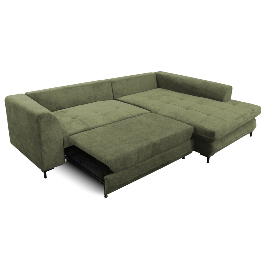 L-förmiges, klappbares Eck-Polstersofa LAGOA rechts grün