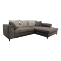 L-förmiges, klappbares Eck-Polstersofa LAGOA rechts taupe/grau