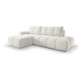 L-förmiges, klappbares Eck-Polstersofa mit Stauraum ALMADA links beige