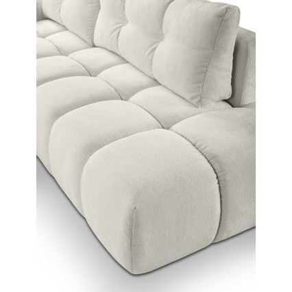 L-förmiges, klappbares Eck-Polstersofa mit Stauraum ALMADA links beige