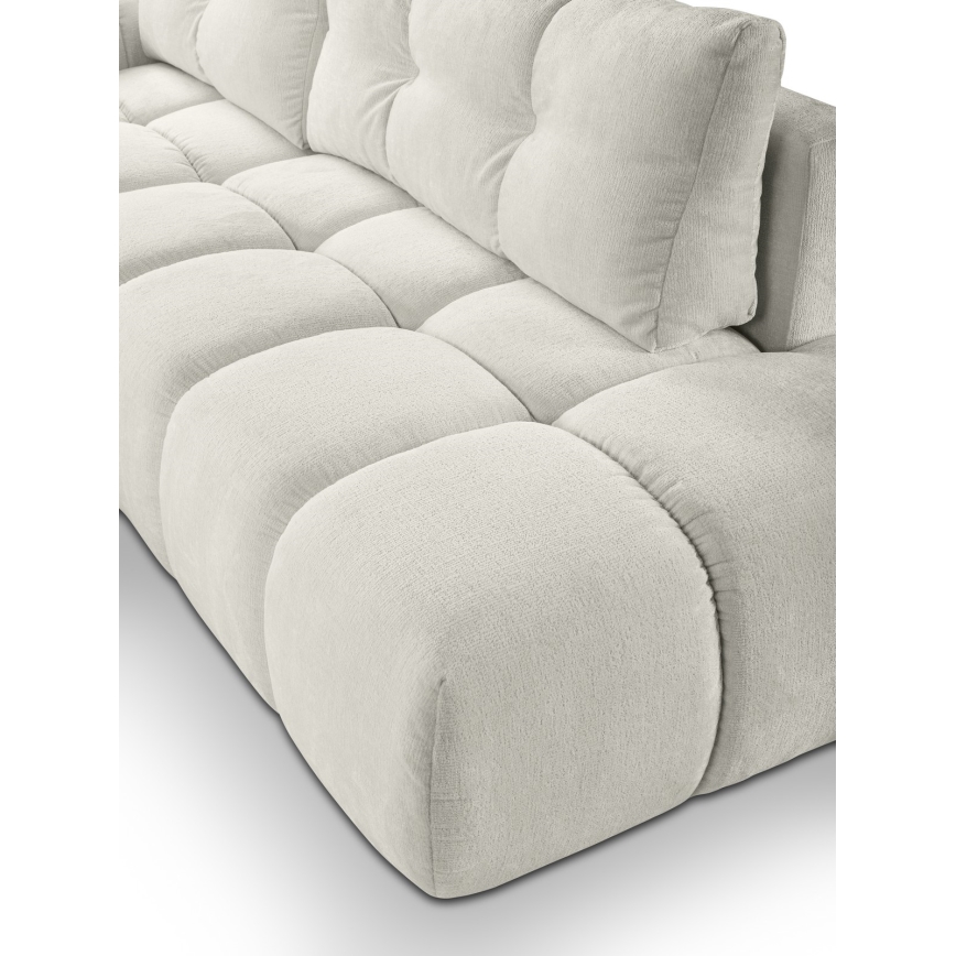 L-förmiges, klappbares Eck-Polstersofa mit Stauraum ALMADA links beige