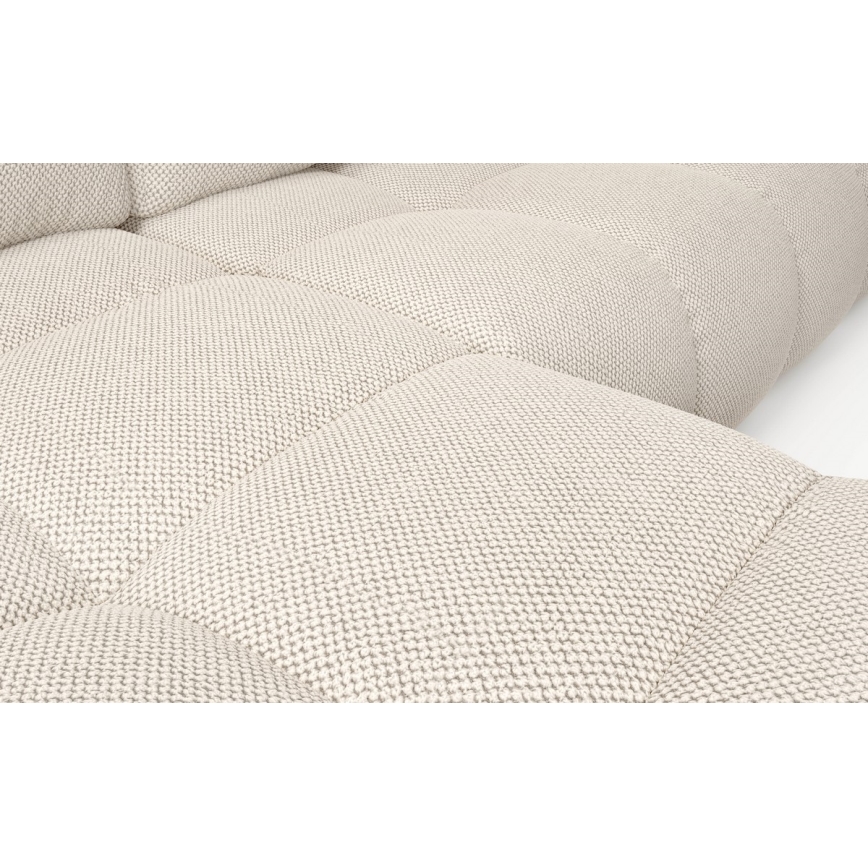 L-förmiges, klappbares Eck-Polstersofa mit Stauraum ALMADA links hellbeige