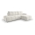 L-förmiges, klappbares Eck-Polstersofa mit Stauraum ALMADA rechts beige