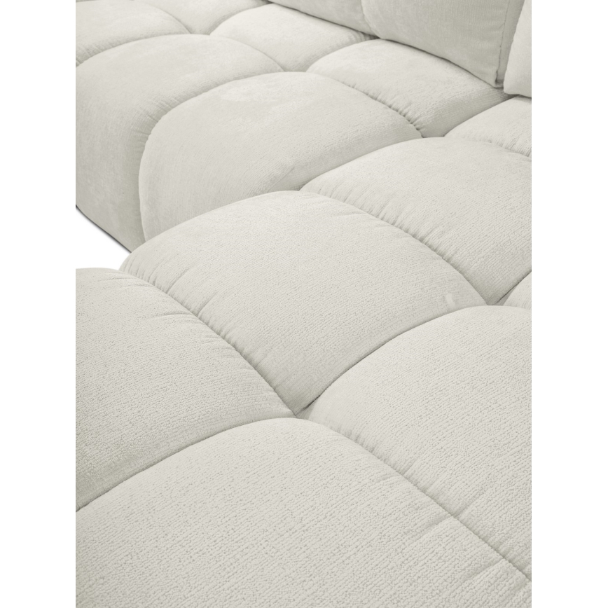 L-förmiges, klappbares Eck-Polstersofa mit Stauraum ALMADA rechts beige