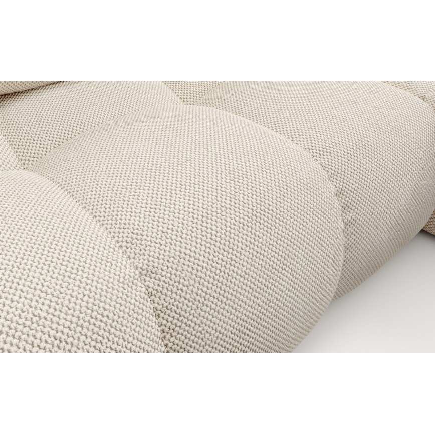 L-förmiges, klappbares Eck-Polstersofa mit Stauraum ALMADA rechts hellbeige