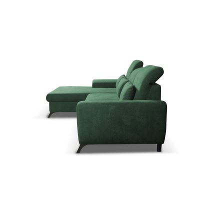 L-förmiges, klappbares Eck-Polstersofa mit Stauraum ALTA links grün