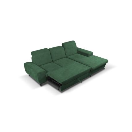 L-förmiges, klappbares Eck-Polstersofa mit Stauraum ALTA rechts grün