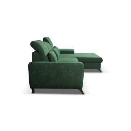 L-förmiges, klappbares Eck-Polstersofa mit Stauraum ALTA rechts grün