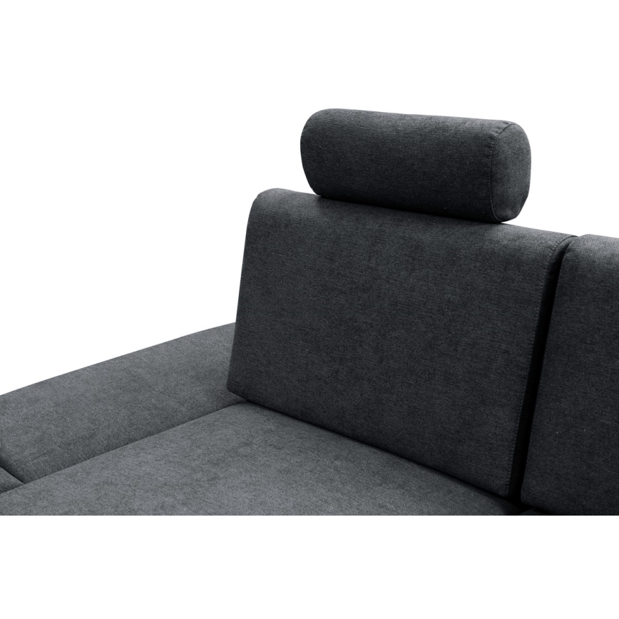 L-förmiges, klappbares Eck-Polstersofa mit Stauraum AVESTA links anthrazit
